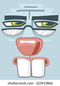 face severe rabbit with glasses poster