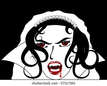 Face of the sexy vampire bride