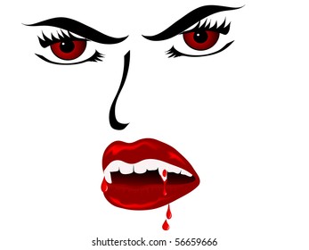 Face of the sexy vampire lady