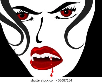Face of the sexy vampire lady