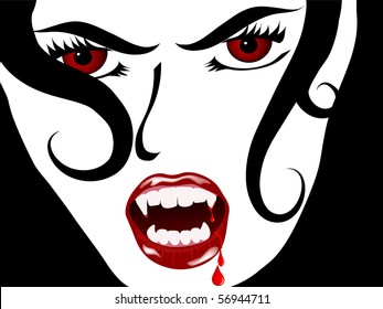 Face of the sexy vampire lady