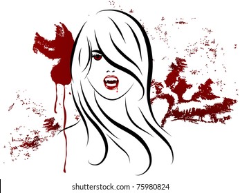 Face of the sexy vampire lady
