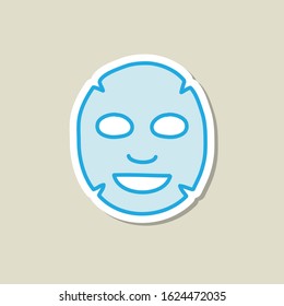 face sheet mask doodle icon, vector illustration