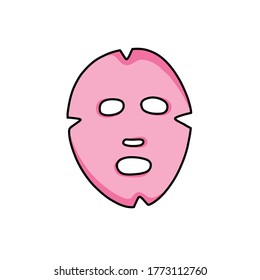 face sheet mask doodle icon, vector illustration