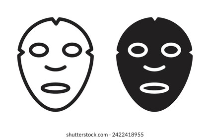 Face Sheet Mask Vector Illustration Set. Skin Product Care Sign in Suitable for Apps and Websites UI Design Style.