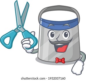 Face shield cartoon character design as talented barber