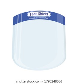 Face shield, Full cover mask, and transparent Face shield for protecting flu, virus, and Covid19 .Vector illustration in white back ground.