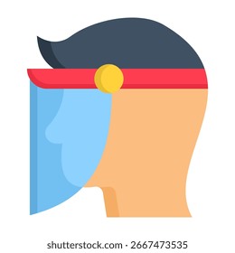 Face Shield Icon Flat Style Vector Illustration
