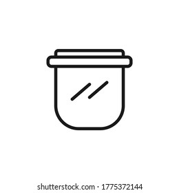 Face shield icon line style isolated on white background. Vector illustration