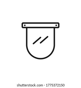 Face shield icon line style isolated on white background. Vector illustration