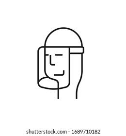 Face Shield Icon. Line Vector. Isolate On White Background.