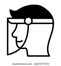 Face Shield Icon Mixed Style Vector Illustration