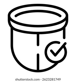 Ícone do escudo facial. Contorno face escudo ícone de vetor para web design isolado no fundo branco