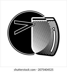 Face Shield Icon, Transparent Medical Face Protection Gear, Personal Protective Instrument Vector Art Illustration
