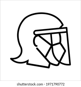 Face shield icon. Transparent plastic mask. Protection from Covid-19. Vector illustration on white background.