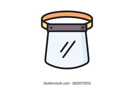 Face shield mask glyph icon, covid-19 and protection, man in face shield sign vector graphics, color icon on a white background.