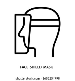 Face Shield Mask Icon. Line Vector. Isolate On White Background.