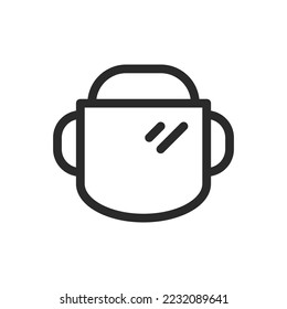 Máscara de malla de protección facial icono aislado, máscara de cara recortadora icono de vector lineal con trazo editable