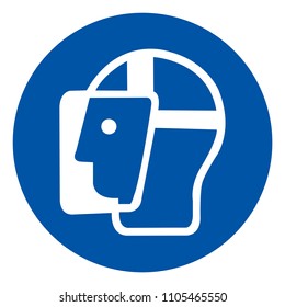 Face Shield Must Be Worn Symbol, Vector Illustration, Isolate On White Background Icon. EPS10