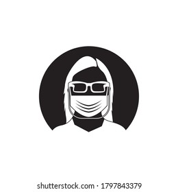 Face shield protection logo template