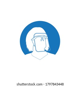 Face shield protection logo template