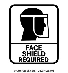 Face Shield Required Safety Sign – Representation of Workplace Protection and Hazard Prevention