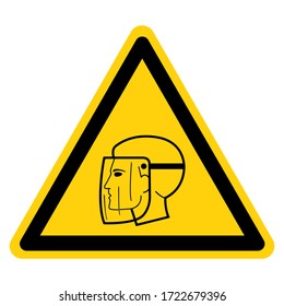 Face Shield Required  Symbol Sign ,Vector Illustration, Isolate On White Background Label. EPS10
