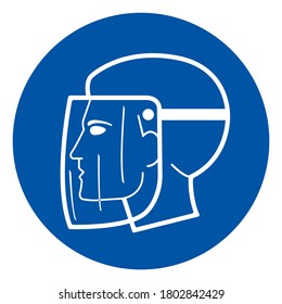 Face Shield Required  Symbol Sign ,Vector Illustration, Isolate On White Background Label. EPS10