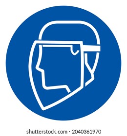 Face Shield Signo De Símbolo Requerido, Ilustración De Vectores, Aislado En Etiqueta De Fondo Blanco. EPS10