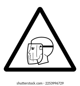 Face Shield Required  Symbol Sign ,Vector Illustration, Isolate On White Background Label. EPS10