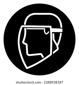 Face Shield Required  Symbol Sign ,Vector Illustration, Isolate On White Background Label. EPS10