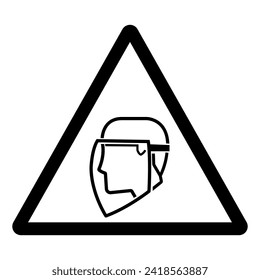 Face Shield Required  Symbol Sign ,Vector Illustration, Isolate On White Background Label. EPS10