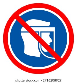 Símbolo obrigatório de Escudo de Face, Ilustração de Vetor, Isolar no Rótulo de Fundo Branco. EPS10