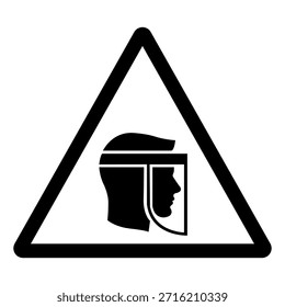 Face Shield Required  Symbol Sign ,Vector Illustration, Isolate On White Background Label.EPS10