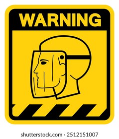 Face Shield Required Warning Sign, Vector Illustration, Isolate On White Background Label. EPS10