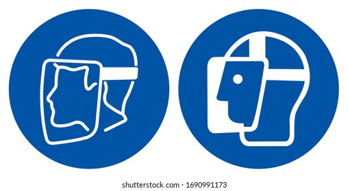 Face Shield Symbol Sign,Vector Illustration, Isolated On White Background Label. EPS10 