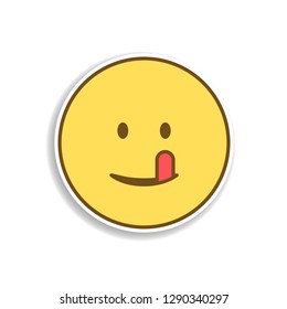 A face shown with a thermometer, presumed to be feeling sick, sick emojiicon. Element of emoji for mobile concept and web apps illustration.