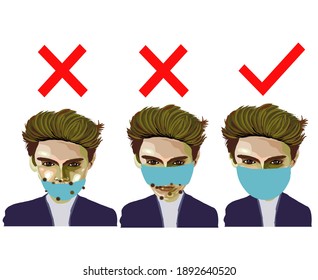 Face Shows Negative Effects Incorrect Masking Stock Vector (Royalty ...