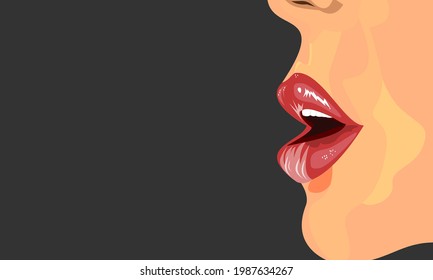 face side open mouth in the vector