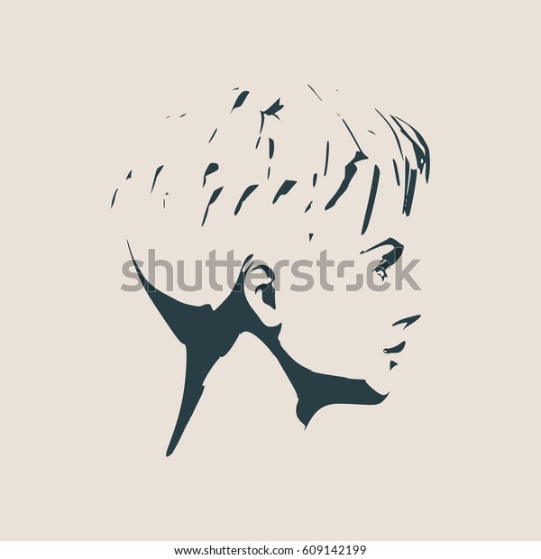 face side view elegant silhouette female stock vector