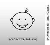 Face sign icon, vector illustration. Flat design style 