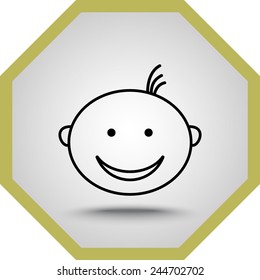 Face sign icon, vector illustration. Flat design style 