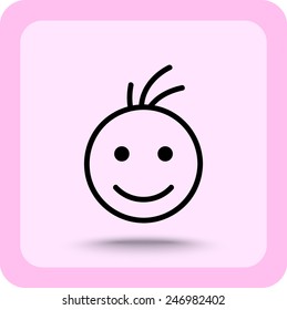 Face sign icon, vector illustration. Flat design style 