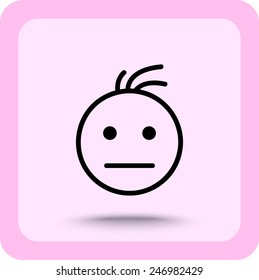 Face sign icon, vector illustration. Flat design style 