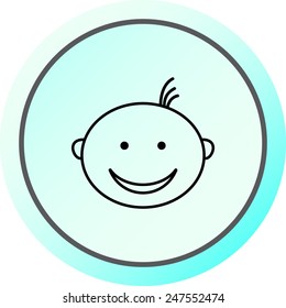 Face sign icon, vector illustration. Flat design style 