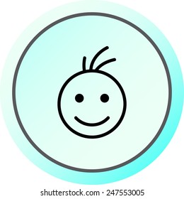 Face sign icon, vector illustration. Flat design style 