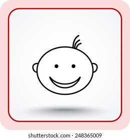 Face sign icon, vector illustration. Flat design style 