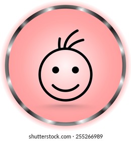 Face sign icon, vector illustration. Flat design style 