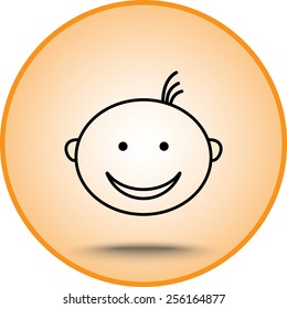Face sign icon, vector illustration. Flat design style 
