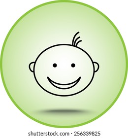 Face sign icon, vector illustration. Flat design style 
